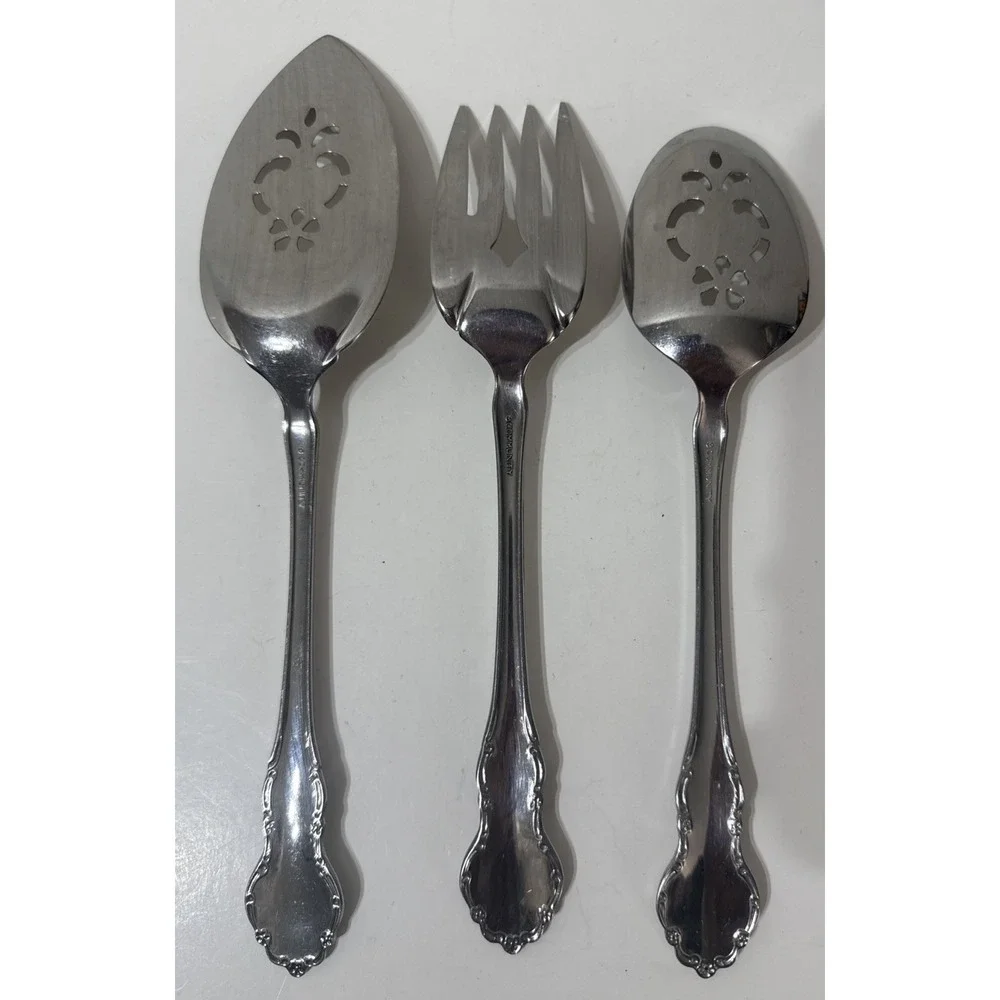 Oneida Community TENNYSON Stainless Heirloom Glossy Silverware 3 Pcs Retired LOT